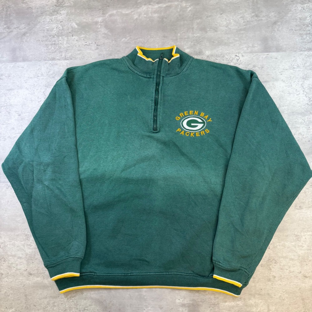 Vintage Galt Sand Green Bay Packers Quarter Zip Sweatshirt Mens XL Green NFL